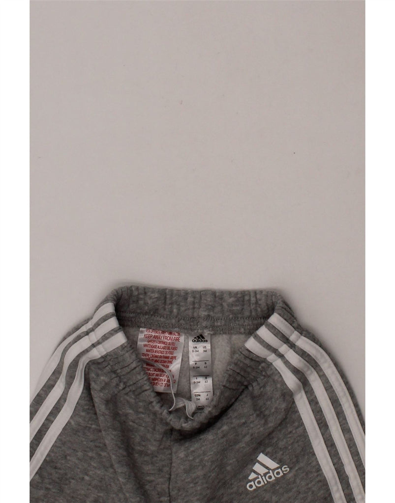ADIDAS Baby Boys Joggers Tracksuit Trousers 0-3 Months Grey Flecked Cotton Vintage Adidas and Second-Hand Adidas from Messina Hembry 