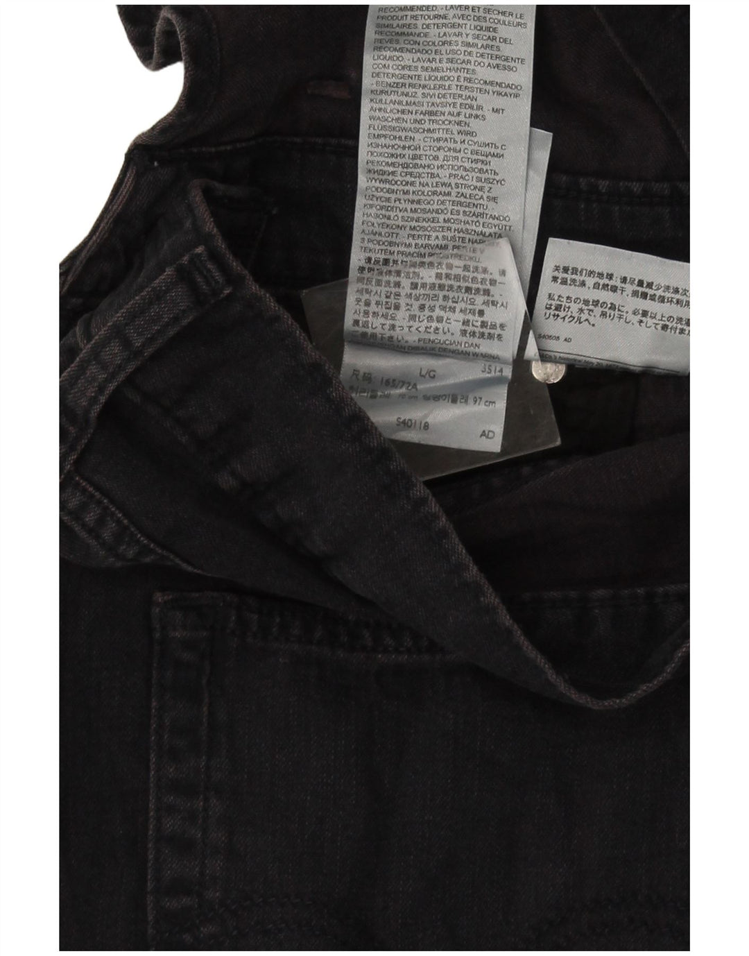 Macacão masculino Levi's Slim Jeans grande W36 L28 algodão cinza