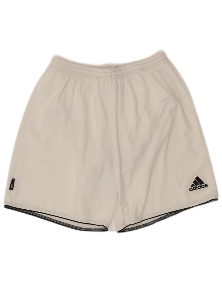 Shorts esportivos Adidas Boys Climalite 11-12 anos grandes de poliéster branco
