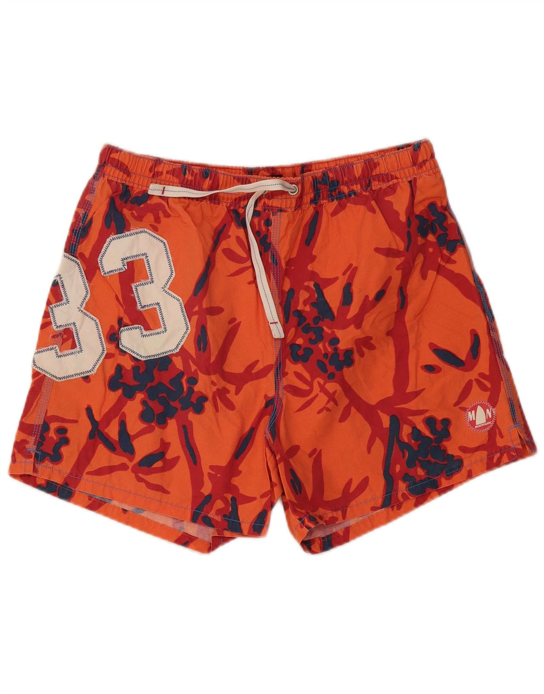 Murphy & Nye Shorts de natação masculino gráfico grande algodão laranja