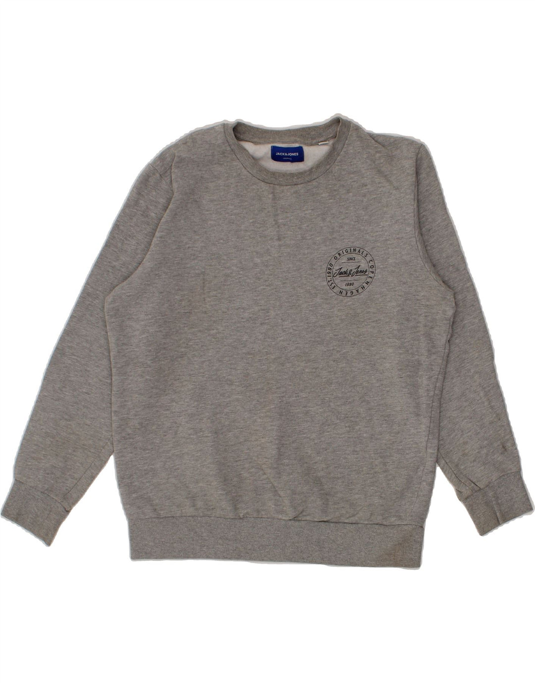 JACK & JONES Mens Sweatshirt Jumper Large Grey Cotton Vintage Jack & Jones and Second-Hand Jack & Jones from Messina Hembry 
