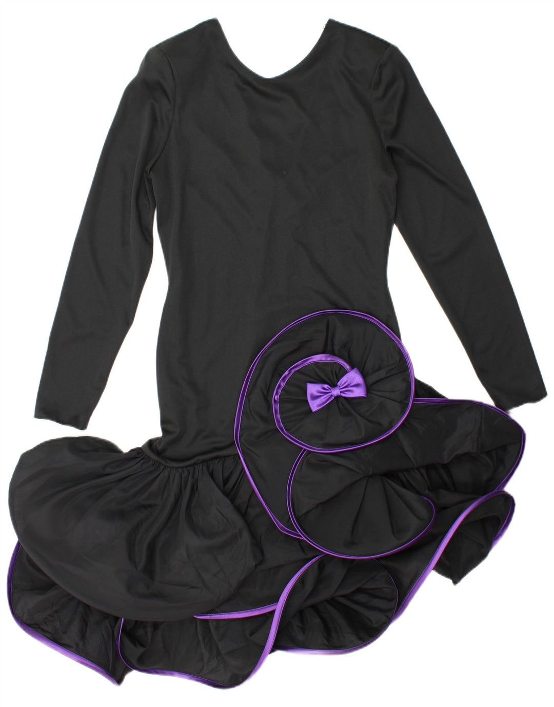 VERA MONT Vestido assimétrico feminino de manga comprida Reino Unido 8 pequeno poliéster preto