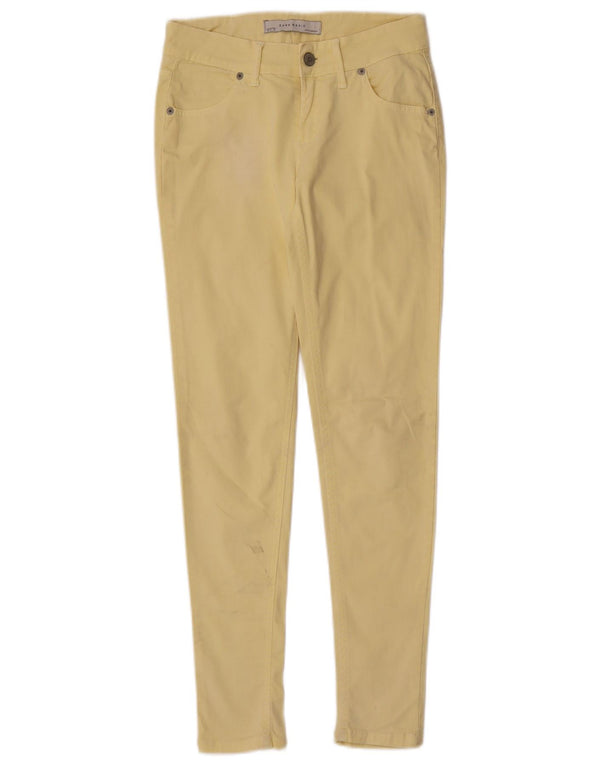 Calça feminina casual skinny Zara 2XS W24 L28 algodão amarelo