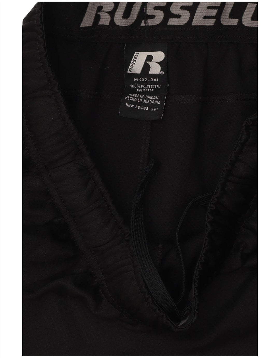 Shorts esportivos masculinos RUSSELL ATLÉTICO preto médio em bloco colorido de poliéster