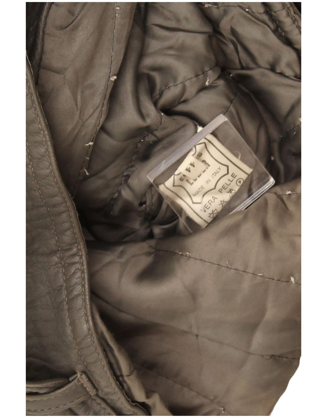 Jaqueta de couro vintage masculina solta IT 44 XS couro cinza