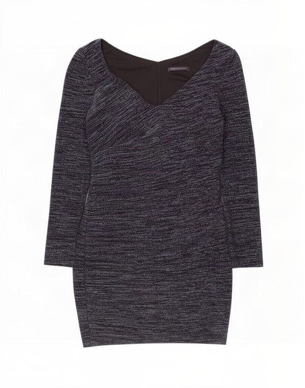 Marks & Spencer Womens Bodycon Dress UK 10 Small Navy Blue Flecked
