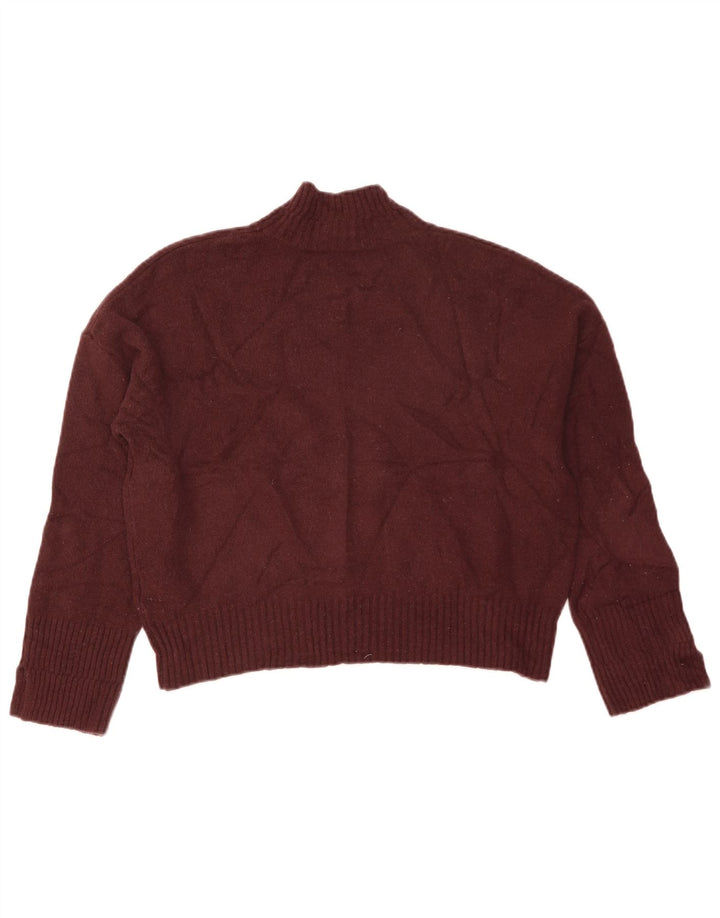 Suéter feminino Whistles com gola tartaruga e gola redonda Reino Unido 14 lã marrom médio