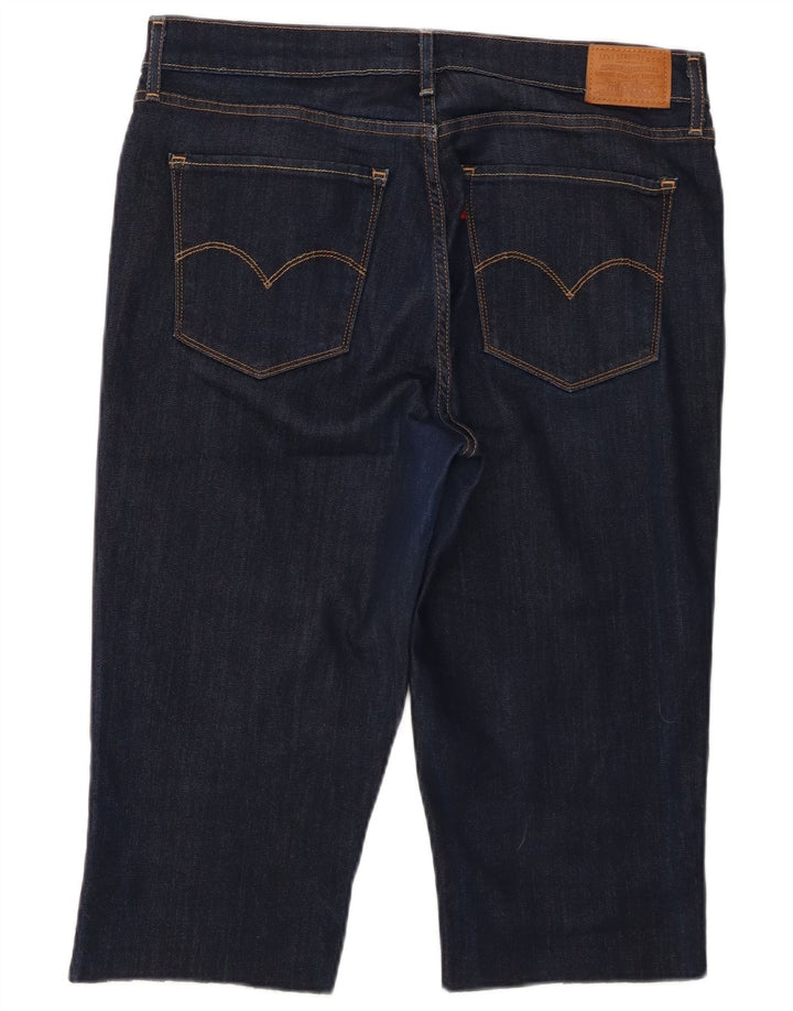 Shorts jeans feminino Levi's 724 de cintura alta W32 grande azul marinho Lyocell