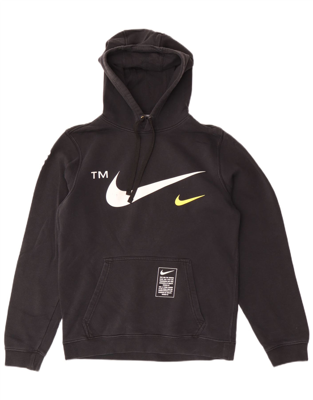 Jumper com capuz gráfico masculino Nike pequeno algodão preto