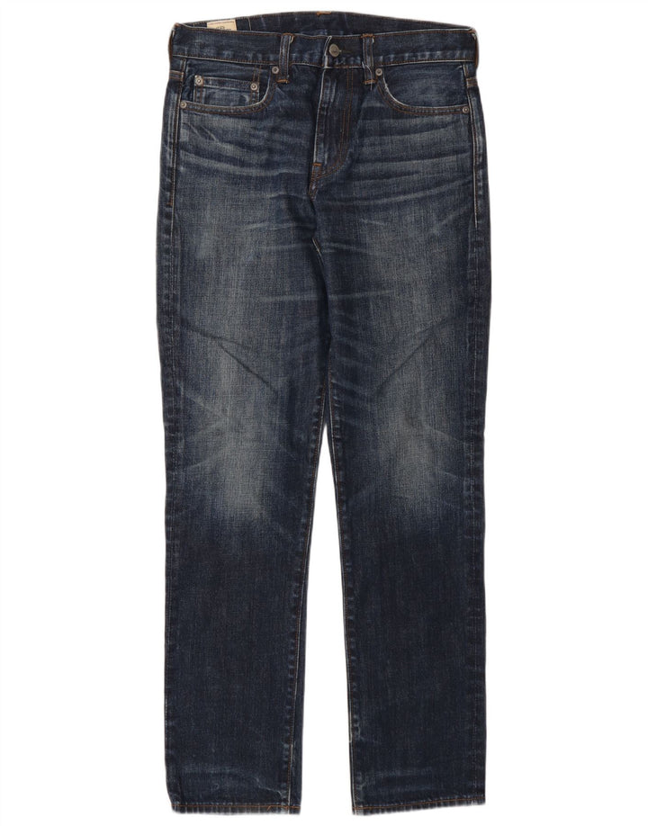 J. Crew Masculino 770 Straight Jeans W29 L32 Azul Marinho Algodão