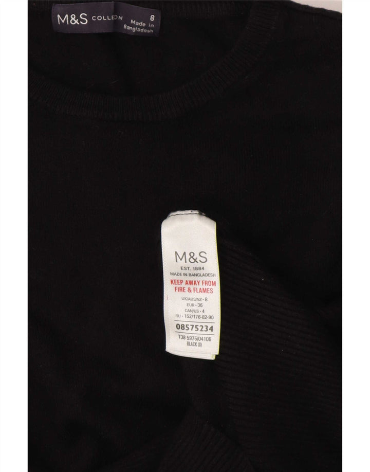Suéter feminino Marks & Spencer com gola canoa e viscose preta pequena Reino Unido 8