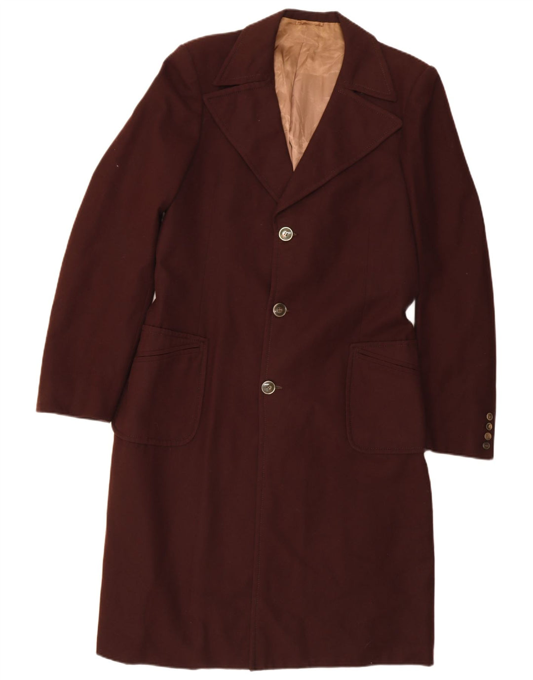 Sobretudo masculino vintage UK 36 pequeno marrom