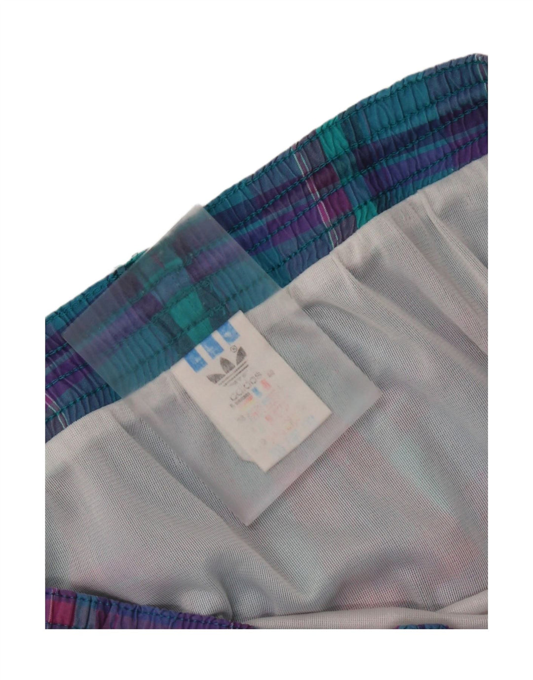 Adidas Mens Natação Shorts Grande W36 L3 Turquesa Xadrez Retro