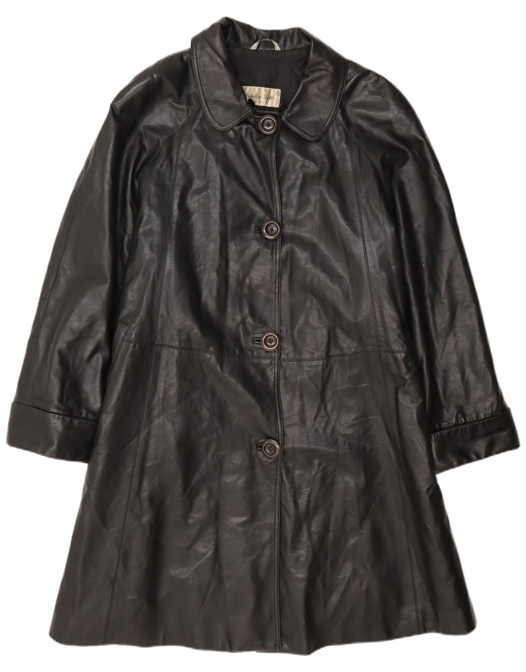 Casaco de couro feminino Diletta Lelli IT 46 grande preto