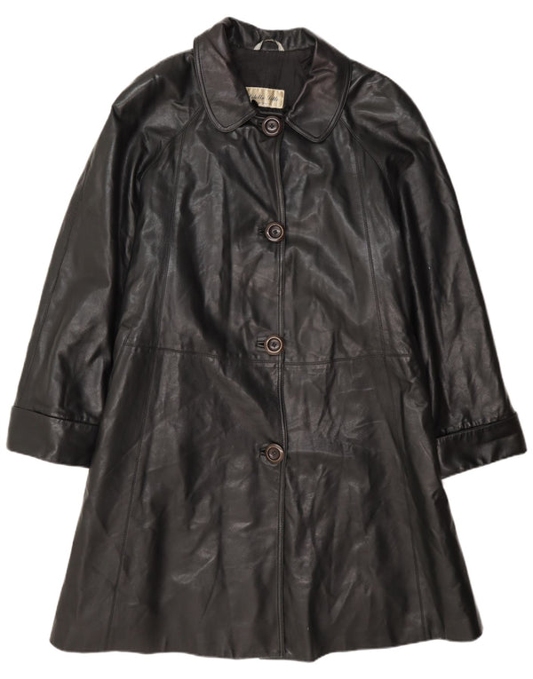 Casaco de couro feminino Diletta Lelli IT 46 grande preto