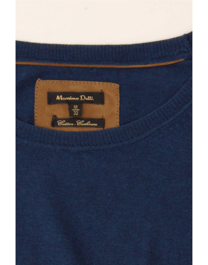 Suéter feminino Massimo Dutti com gola canoa Reino Unido 12 azul médio