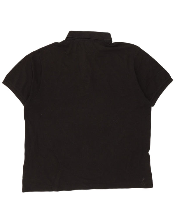 Camisa polo masculina Lacoste tamanho 6 XL algodão preto