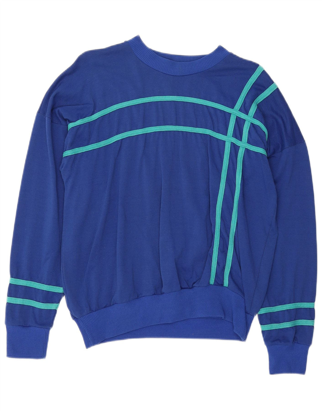 Suéter feminino VINTAGE UK 16 listrado azul grande