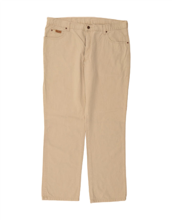 WRANGLER Mens Texas Straight Casual Trousers W40 L30 Beige Cotton Vintage Wrangler and Second-Hand Wrangler from Messina Hembry 