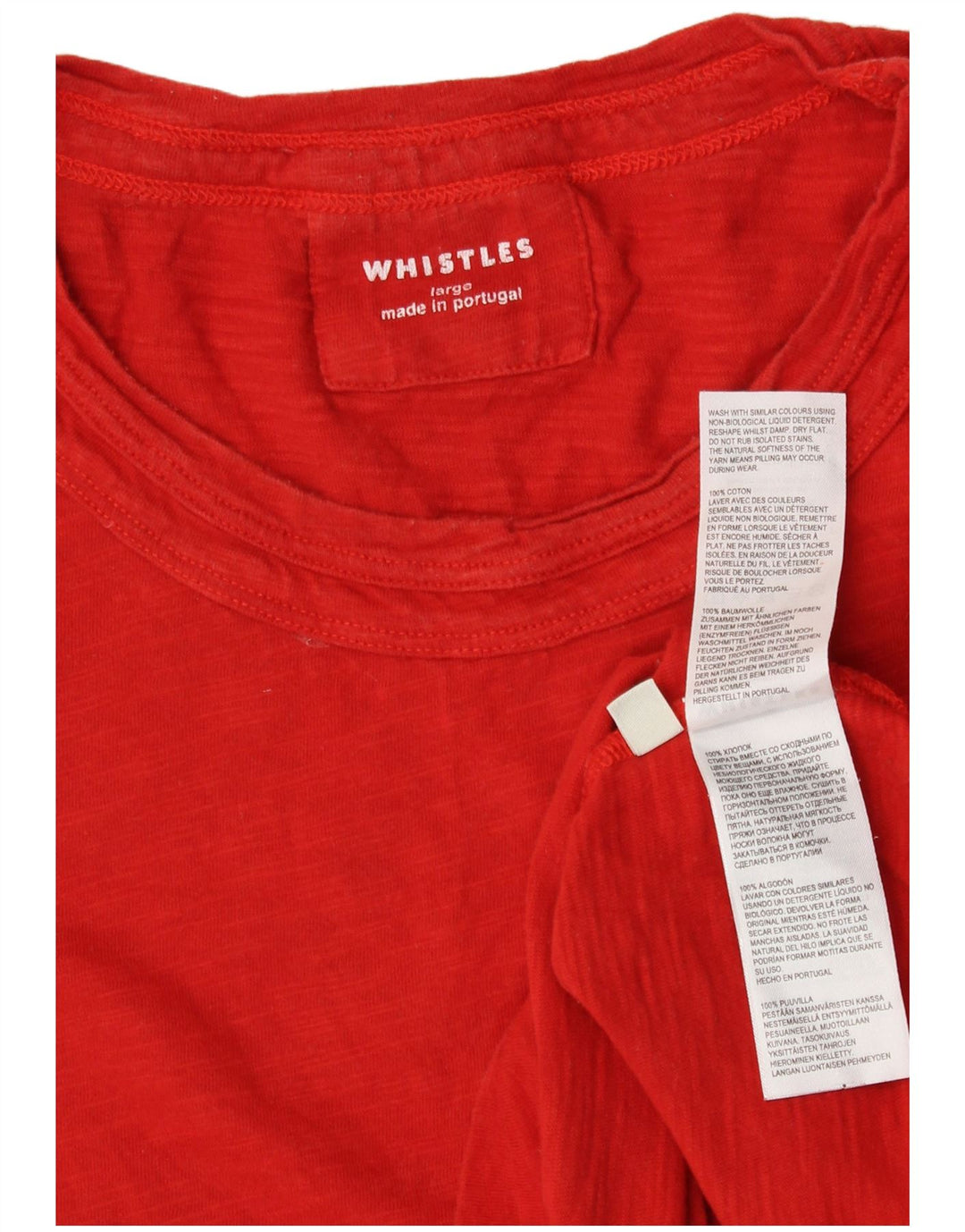 Camiseta feminina Whistle UK 14 grande algodão vermelho