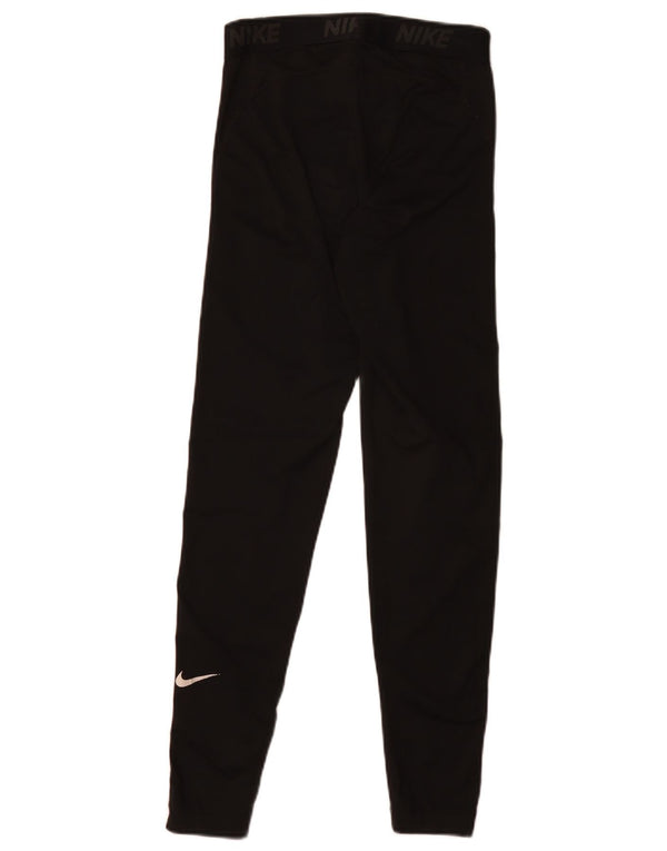 Nike Womens Dri Fit Graphic Leggings UK 10 Small Black Polyester