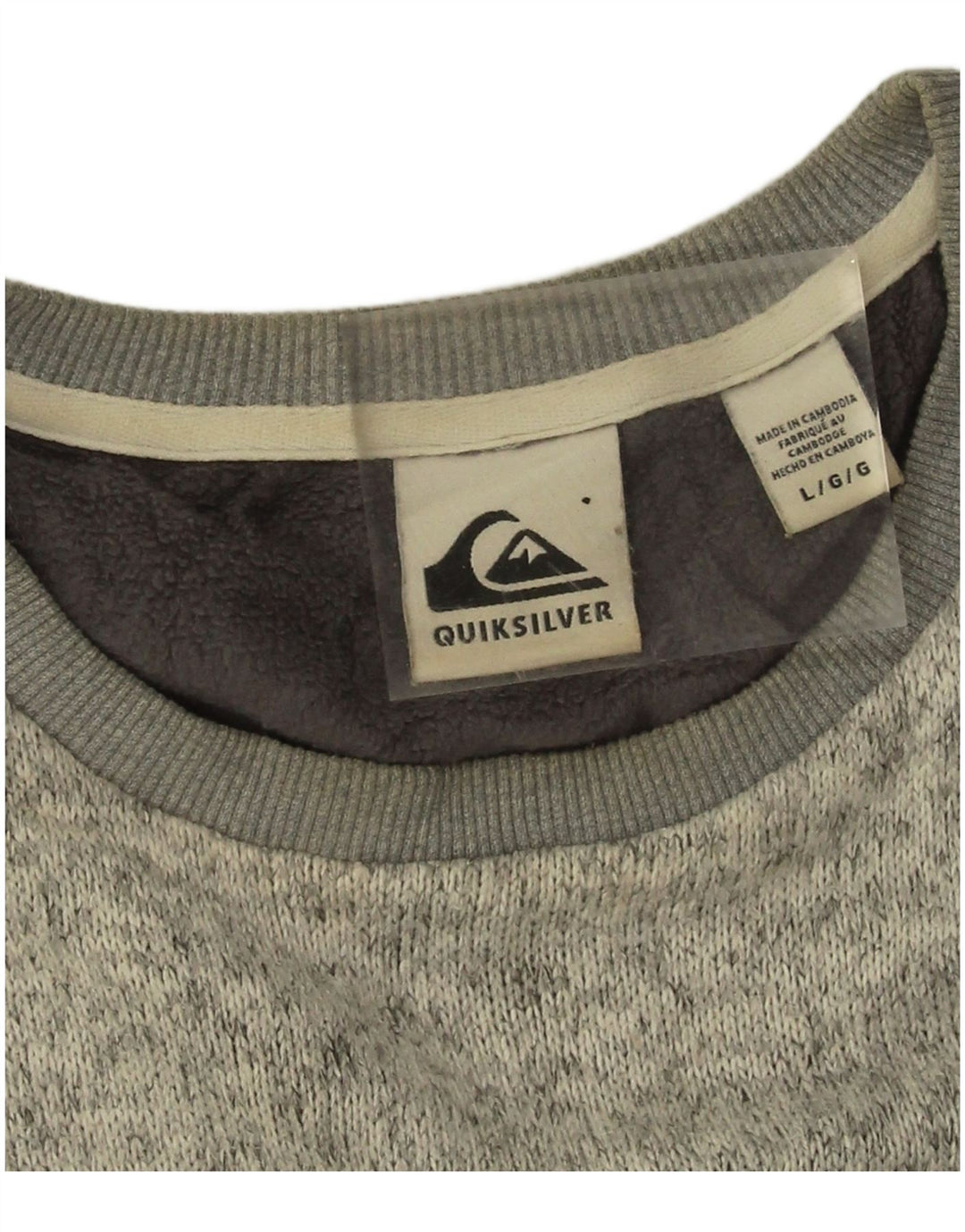 Suéter masculino Quiksilver grande poliéster manchado cinza