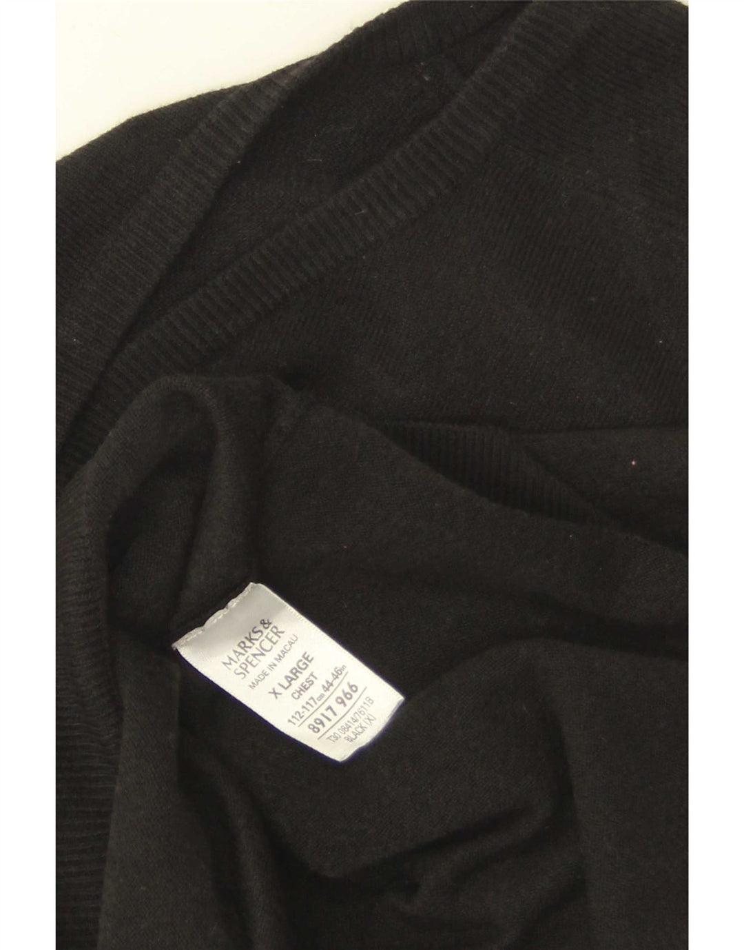 Suéter masculino Marks & Spencer com decote em V XL preto acrílico