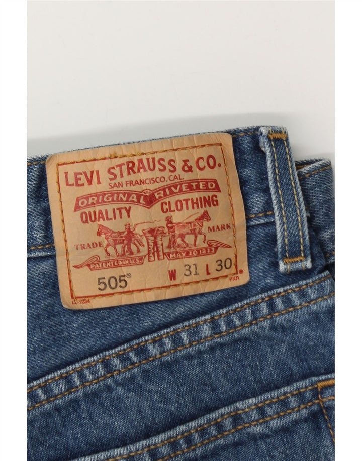 Calça jeans masculina Levi's 505 Regular Fit Straight W31 L28 Azul Algodão