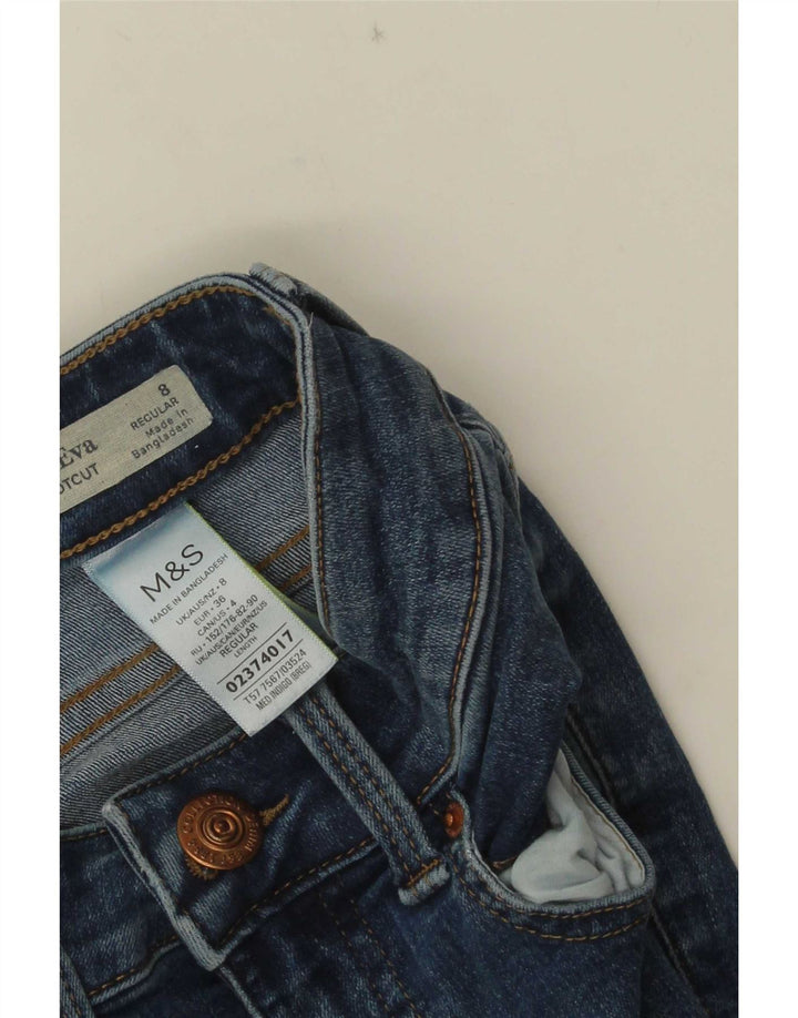 Marks & Spencer Feminino Eva Bootcut Jeans Reino Unido 8 Pequeno W24 L29 Azul Marinho