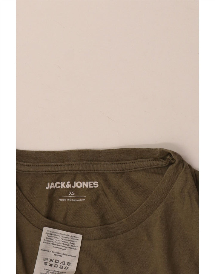 JACK & JONES Top masculino manga comprida XS cáqui algodão
