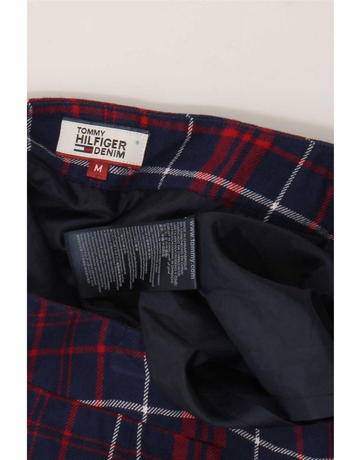 Minissaia feminina Tommy Hilfiger média W28 algodão xadrez azul marinho