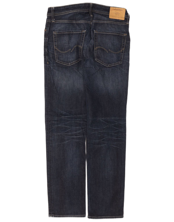 Jack & Jones Mens Clark Straight Jeans W32 L32 Azul Algodão