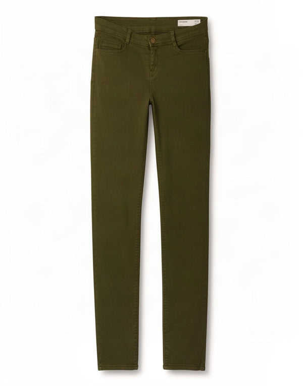 Zara Calça Jeans Feminina Trafaluc Skinny EU 36 XS W26 L31 Algodão Cáqui