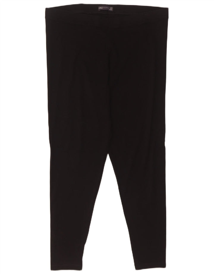 Leggings femininas Marks & Spencer UK 18 XL algodão preto