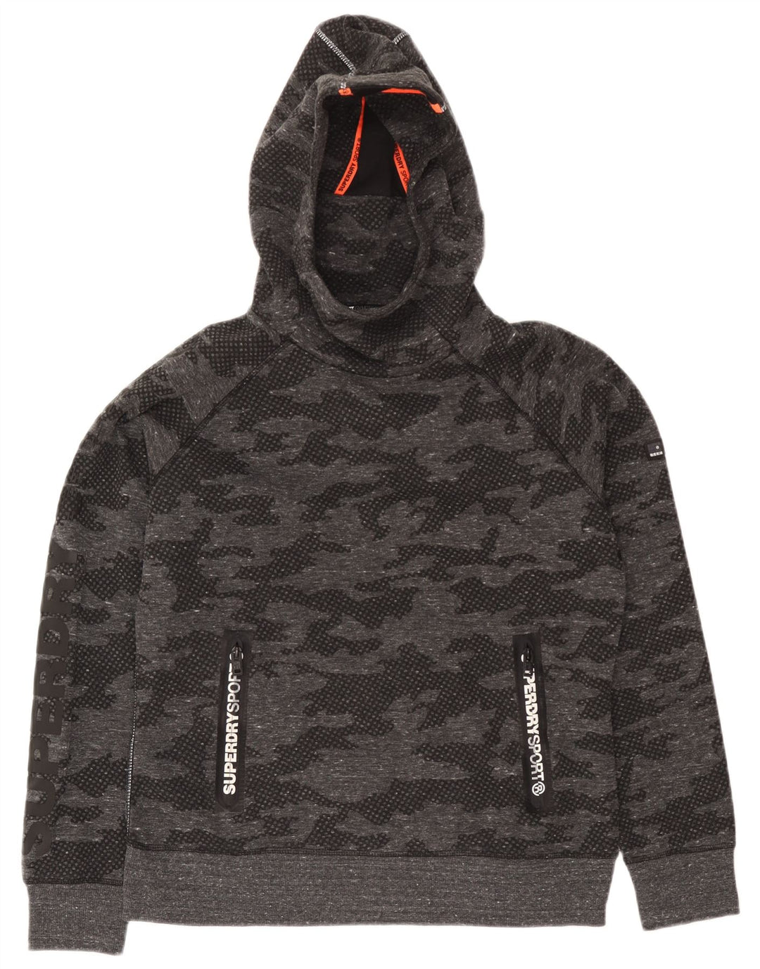 Fato de treino feminino Superdry Graphic Full UK 18 XL cinza camuflagem poliéster