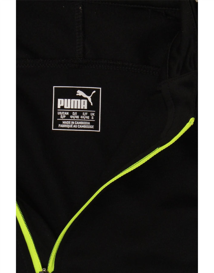 PUMA Mens Zip Neck Pullover Treino Top Pequeno Preto