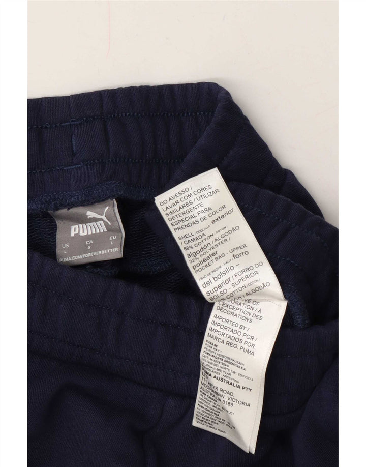 Shorts esportivos masculinos Puma grandes algodão azul marinho