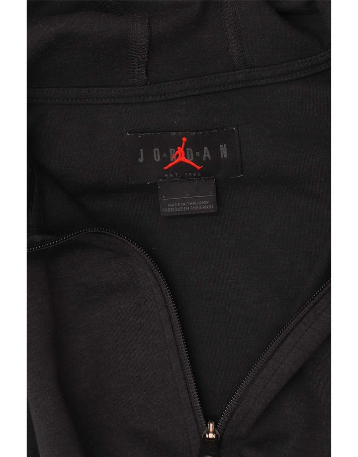 Suéter Jordan masculino com capuz e zíper grande preto