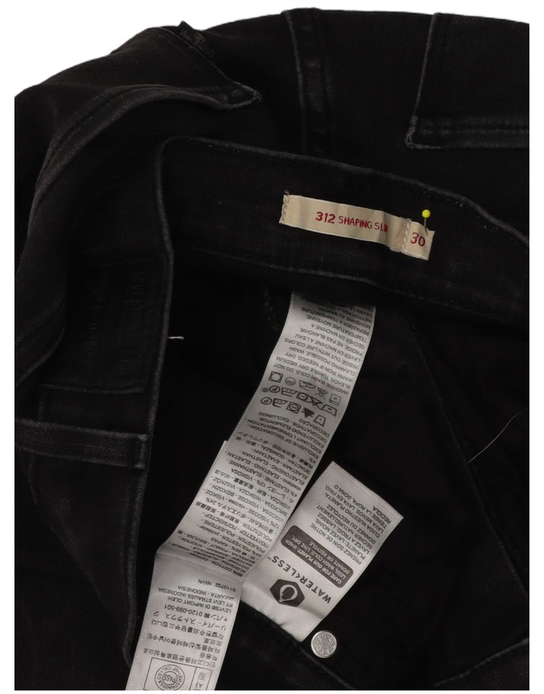 Calça jeans feminina Levi's 312 Shaping Slim W30 L28 algodão preto