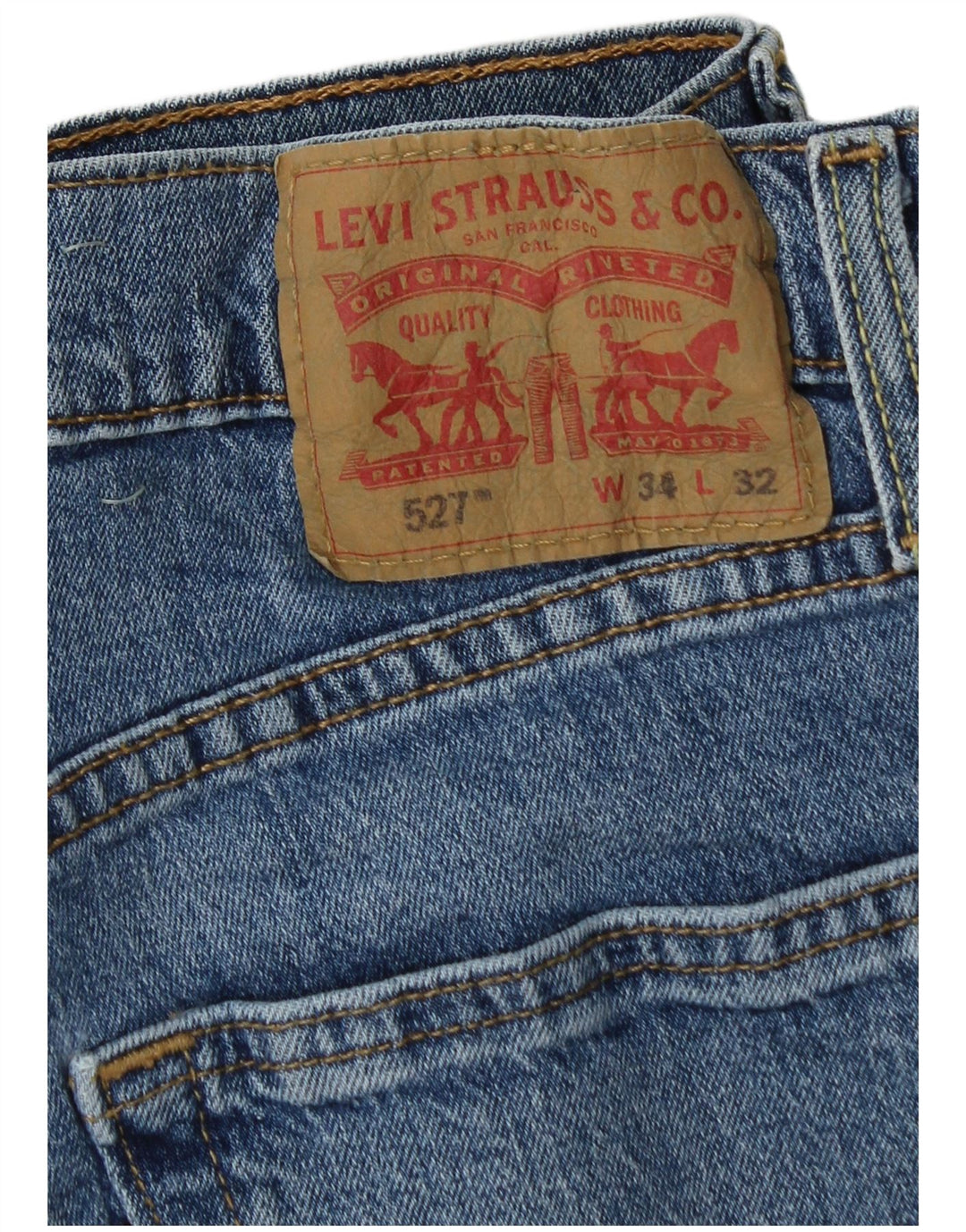 LEVI'S Masculino 527 Shorts Jeans W34 Grande Algodão Azul