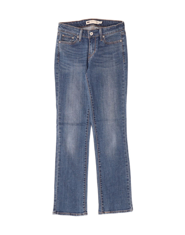 Calça jeans feminina Levi's ligeiramente curvilínea reta US 2 pequena W26 L29 azul clássica