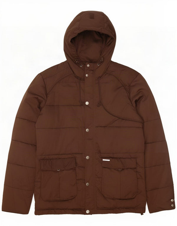 Jaqueta masculina acolchoada com capuz Datch UK 18 XL marrom