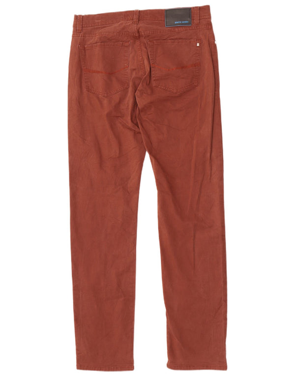 Pierre Cardin Calça masculina reta casual W34 L34 algodão marrom