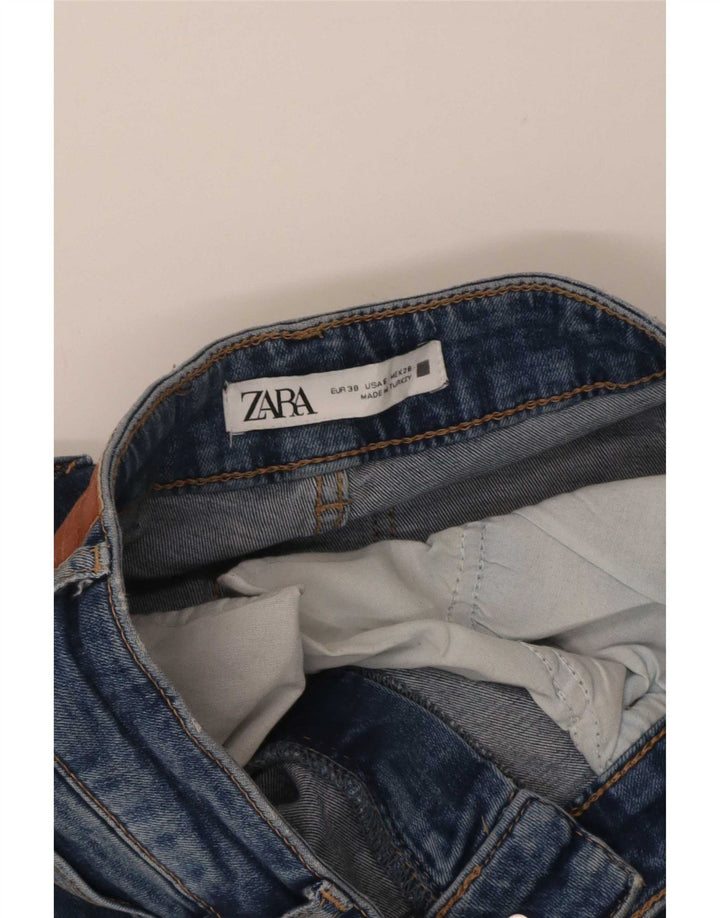 Zara Jeans feminino queimado EU 38 pequeno W28 L33 azul