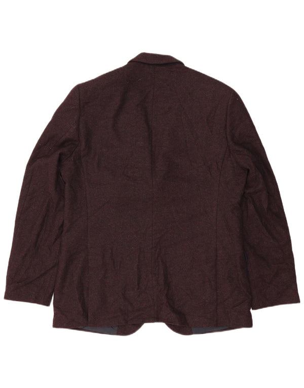 Jaqueta Blazer Masculina Marks & Spencer com 2 Botões Reino Unido 44 2XL Lã Borgonha