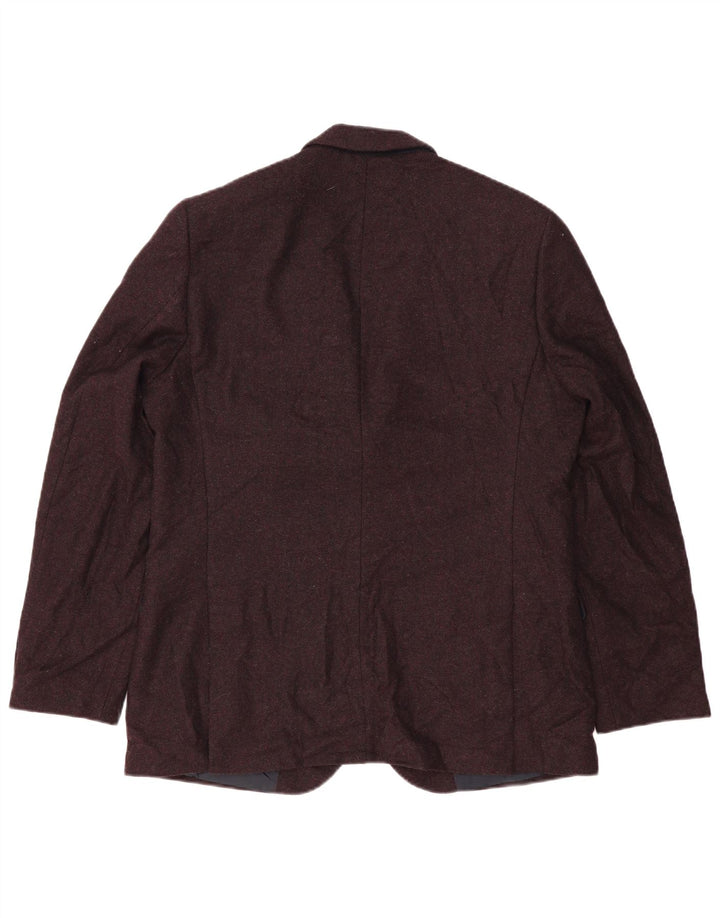 Jaqueta Blazer Masculina Marks & Spencer com 2 Botões Reino Unido 44 2XL Lã Borgonha
