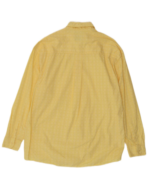Camisa masculina vintage tamanho 43/44 XL algodão geométrico amarelo