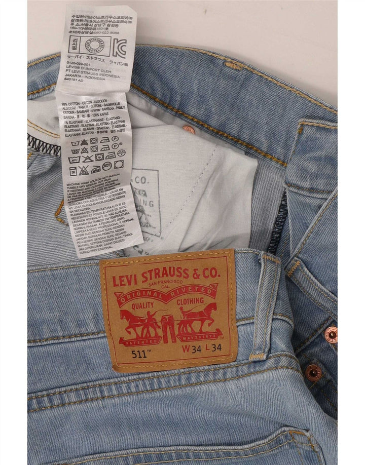 Calça jeans feminina Levi's 511 Slim W34 L27 azul algodão