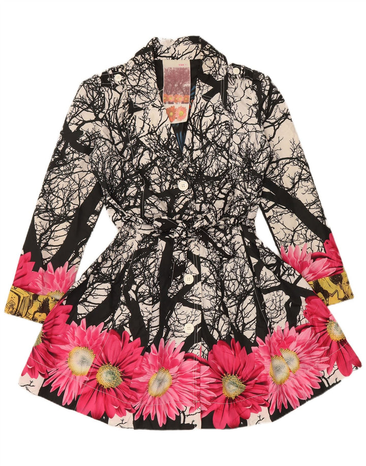 Sobretudo feminino Desigual EU 42 grande poliéster floral multicolorido