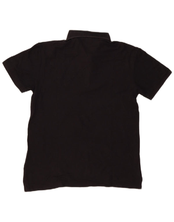 Camisa polo masculina Calvin Klein pequena de algodão preto
